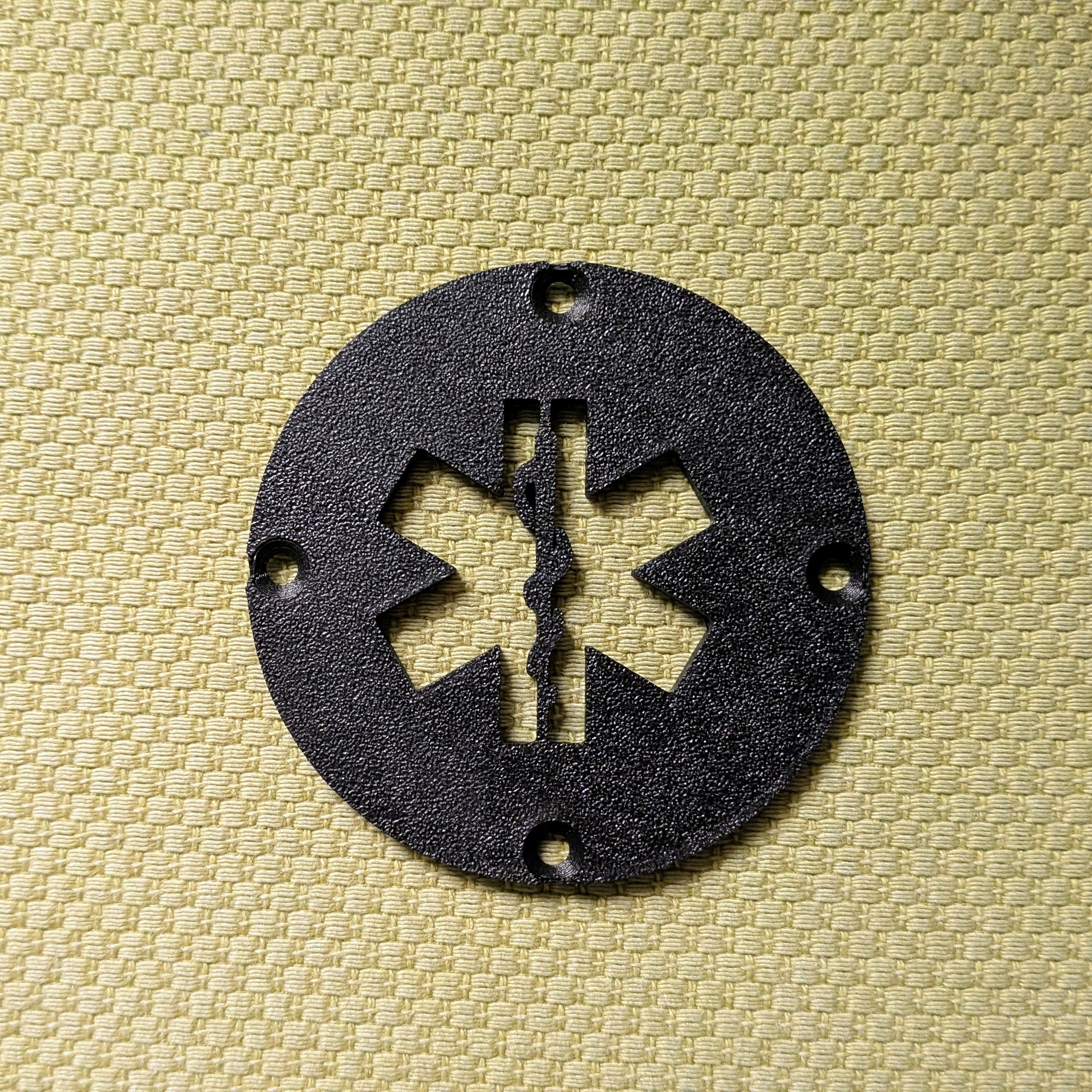 Star of Life MOLLE tag for use with tags made by Fargo Judge