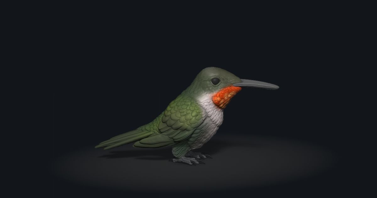 Perched Hummingbird by DragonArtist15 | Download free STL model ...