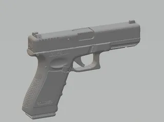 Easy print glock-like toy gun by MathMan, Download free STL model