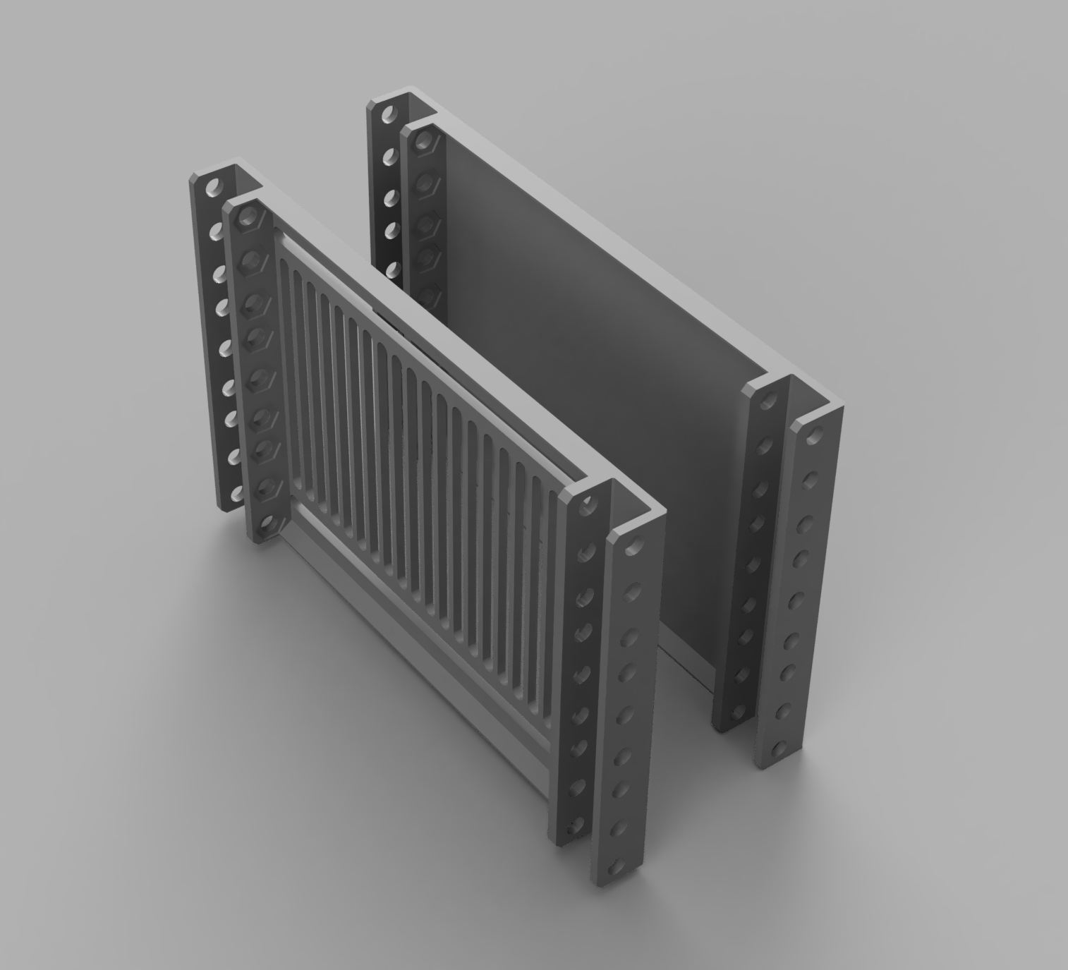 3U side panels with plain ribs