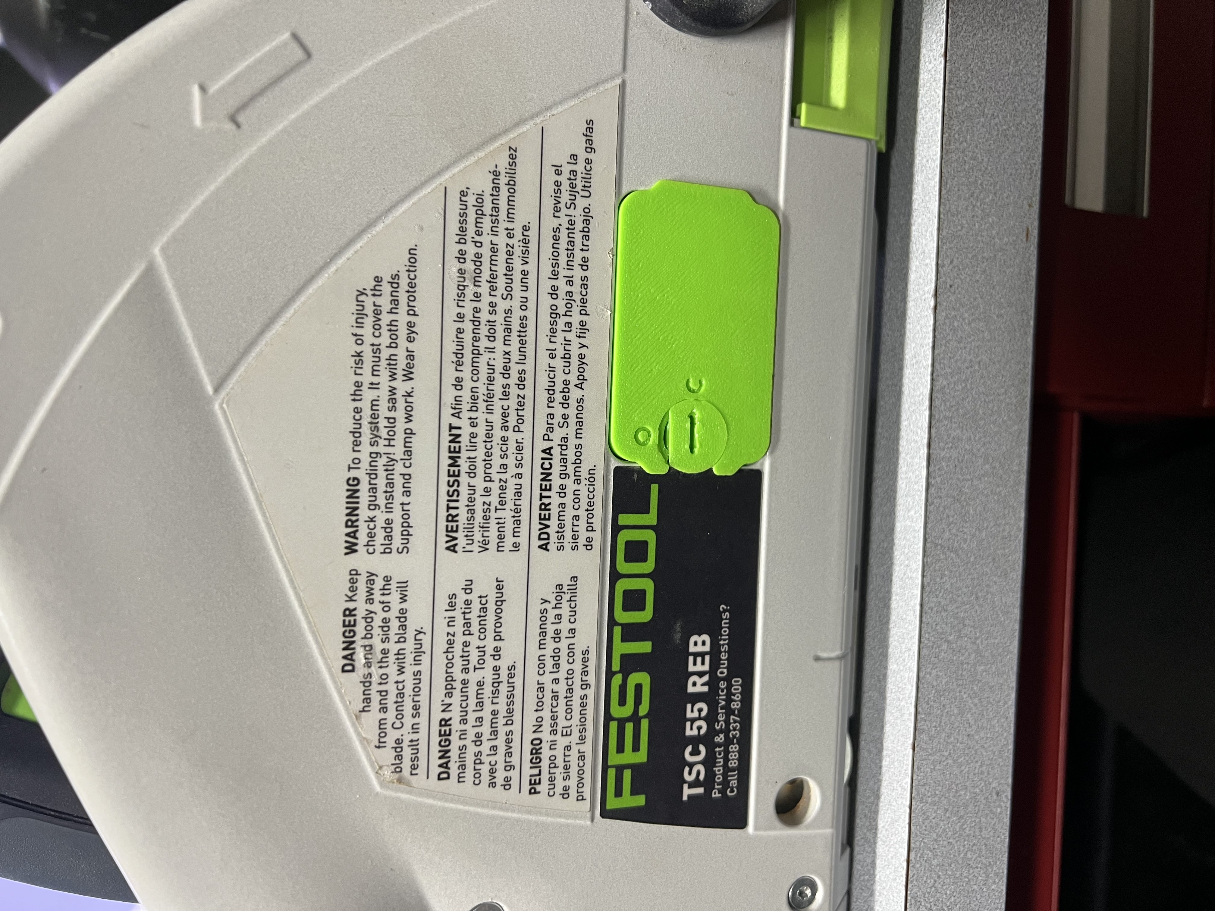 Festool TSC 55 and TS 75 Track Saw Locking Cover Plates