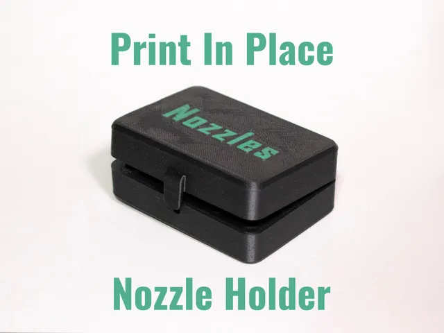 Print In Place 3D Printer Nozzle Holder Box - Holds 20 Nozzles