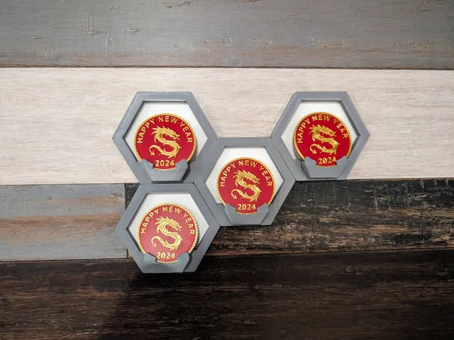 Honeycomb Challenge Coin Display with Background