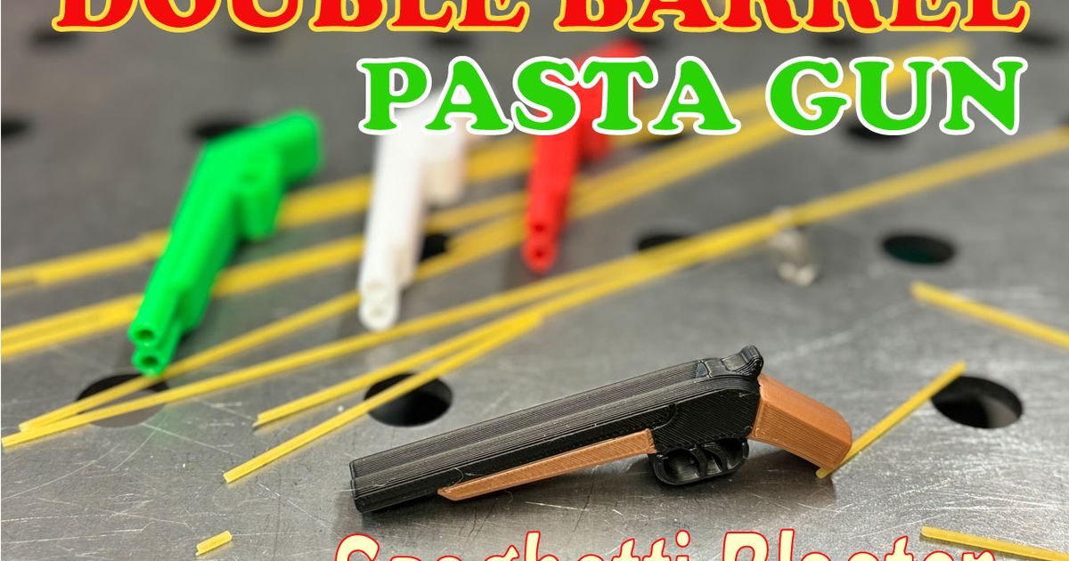 Double Barrel Pasta Gun Spaghetti Blaster by HiroKoisoRacing