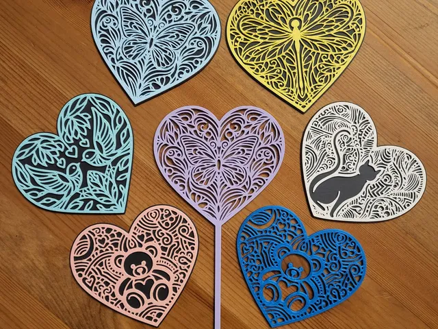 Hearts with animals, more styles and types