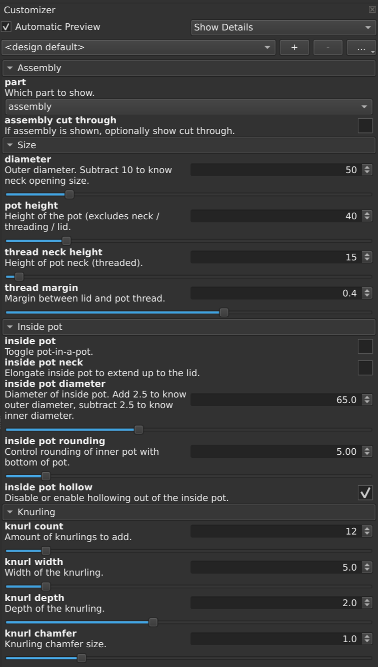 OpenSCAD screwtop container customizer — thumbnail 3