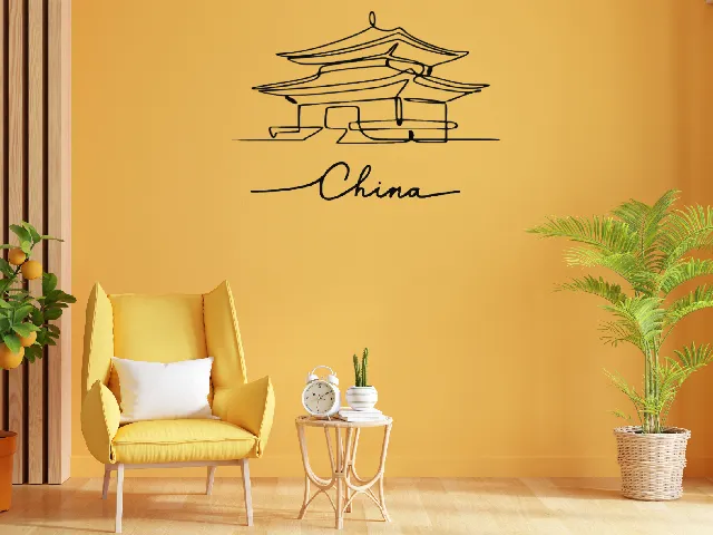 China Pagoda Line Art #16