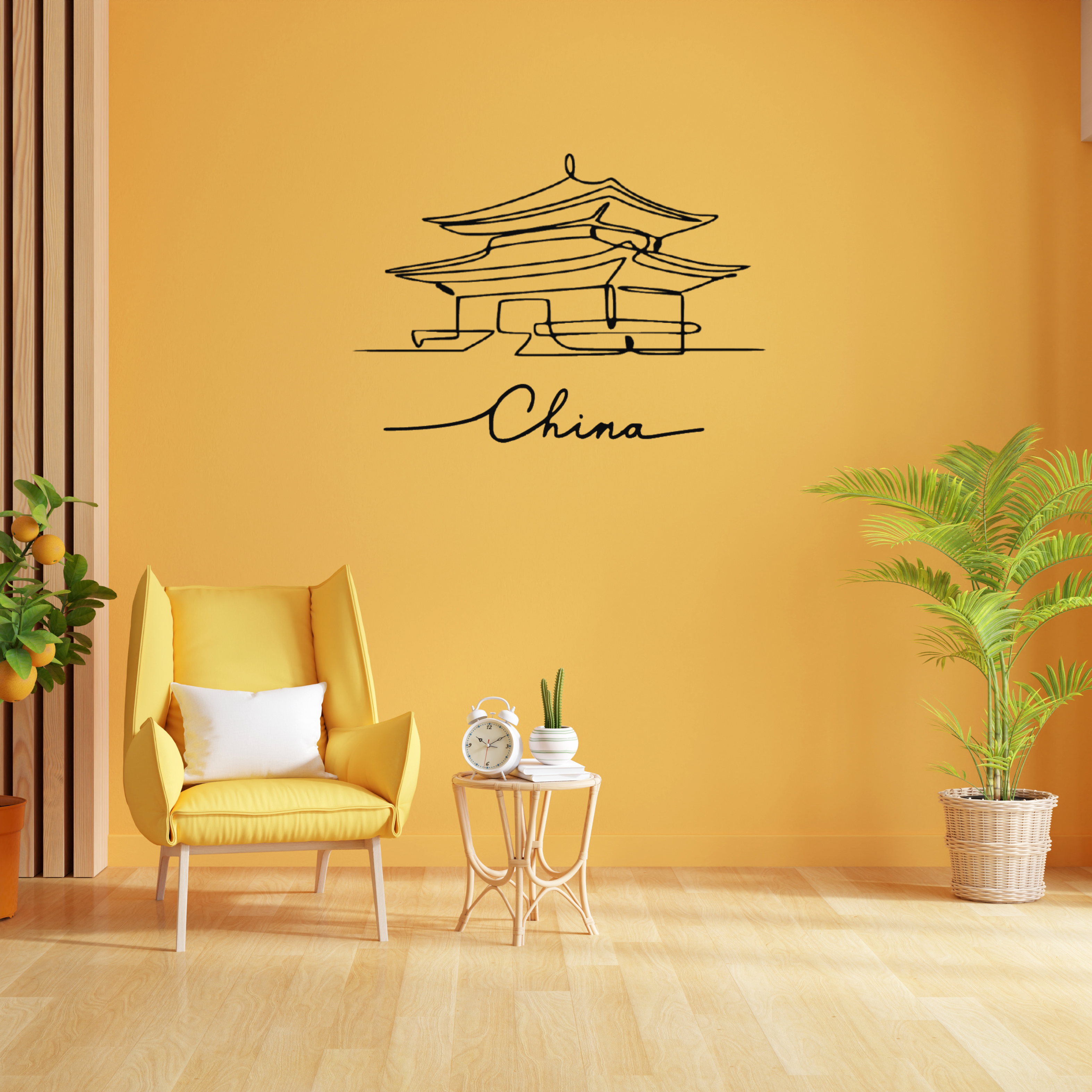 China Pagoda Line Art #16