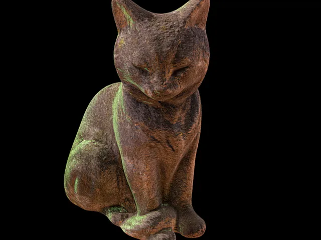 Concrete Cat Statue