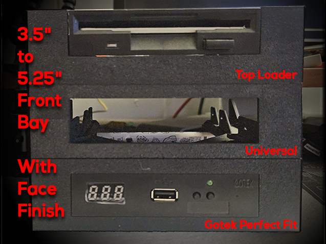 Textured 3.5" to 5.25" Front Bay Floppy Adapter