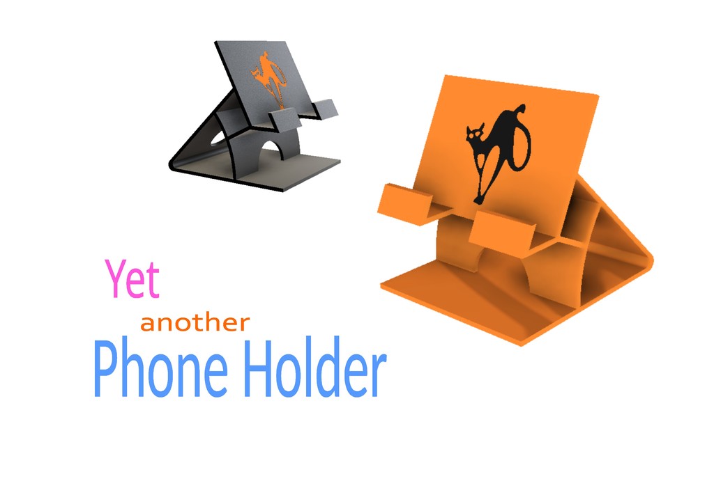 Yet another Phone Holder with cat logo