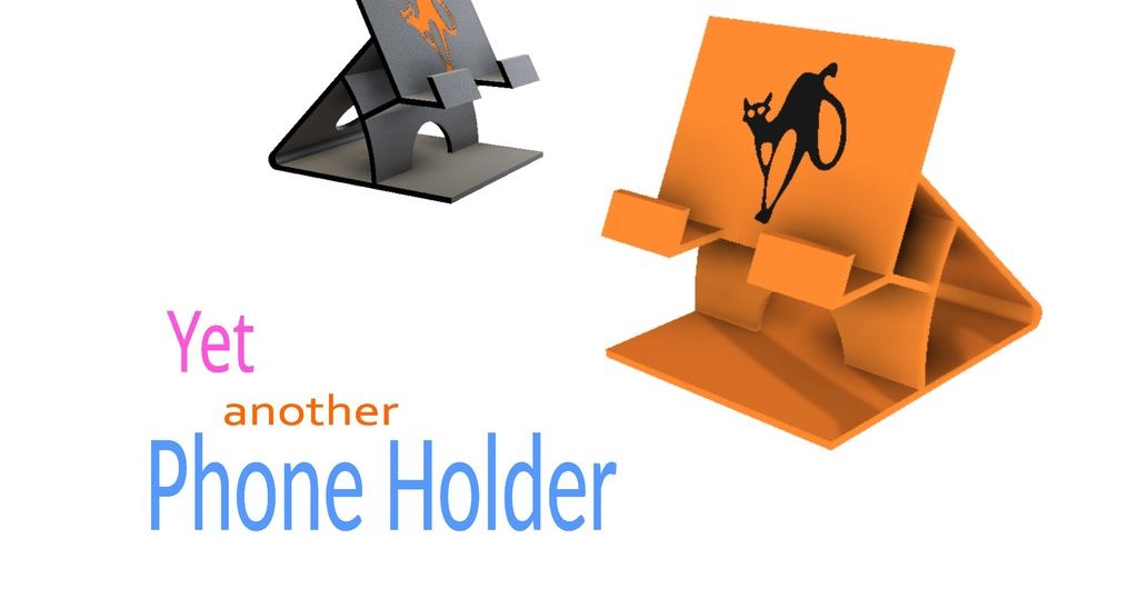 Yet another Phone Holder with cat logo by robarm74 | Download free STL