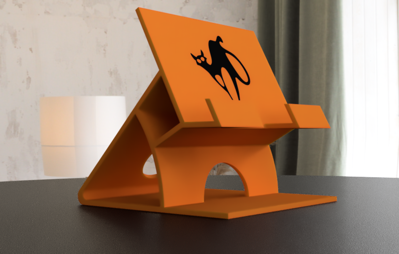 Yet another Phone Holder with cat logo by robarm74 | Download free STL