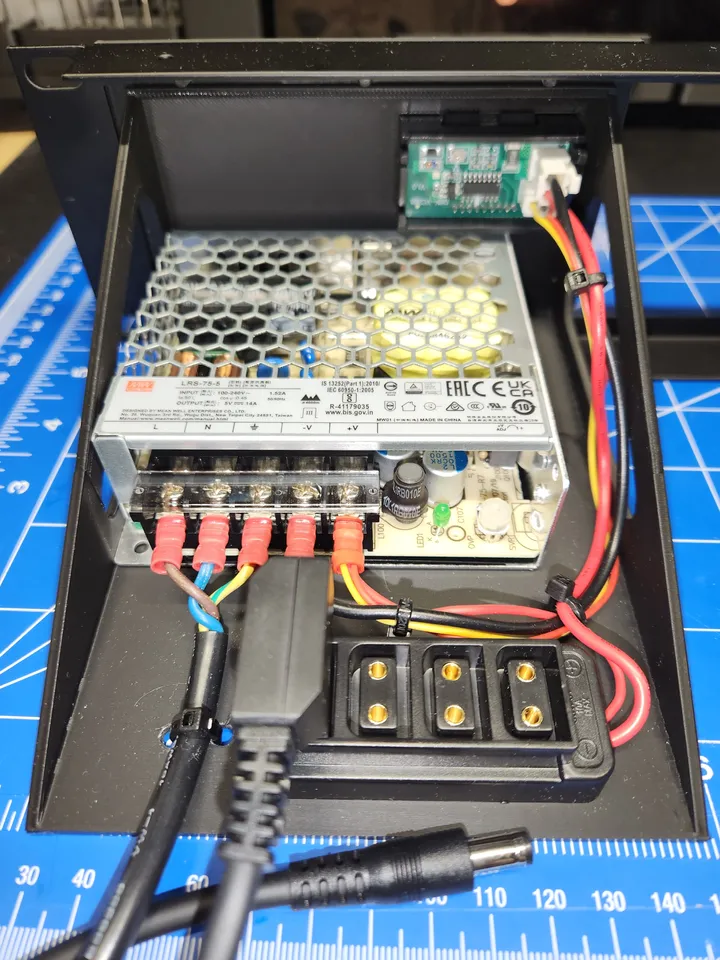2U 19 inch rack front panel mount for mean well LRS-75-5 power supply ...