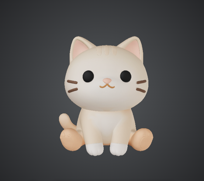 Cute Sitting Cat – Stylised Kitten