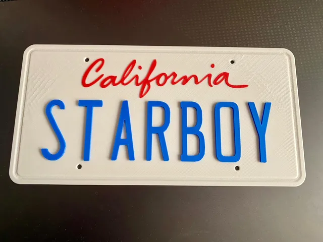 Starboy California Stamped License Plate. The Weeknd ft Daft Punk.