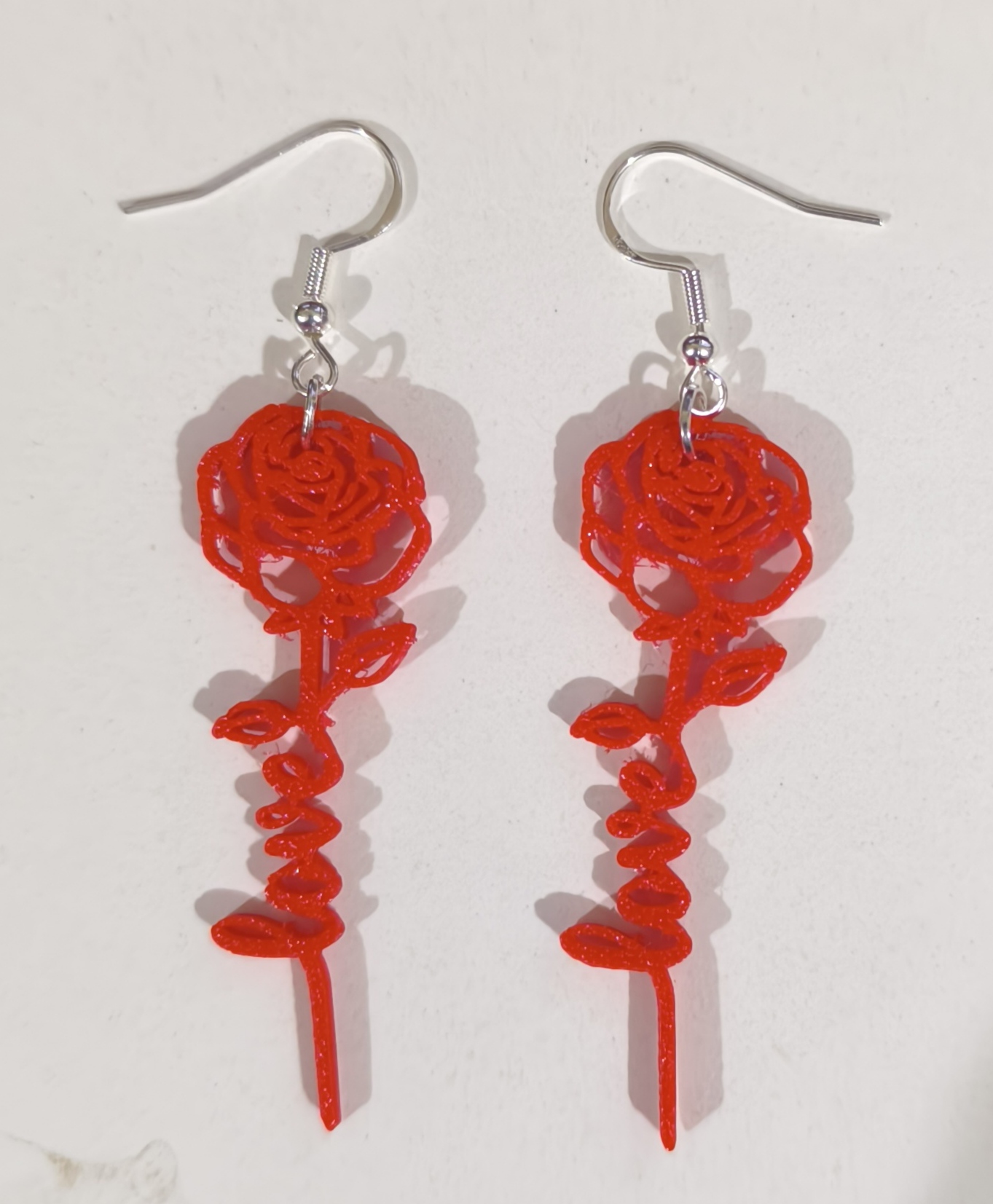 Valentine Rose Earrings - Object scaled from the original (you can see it from the dimensions) 3D model thumbnail