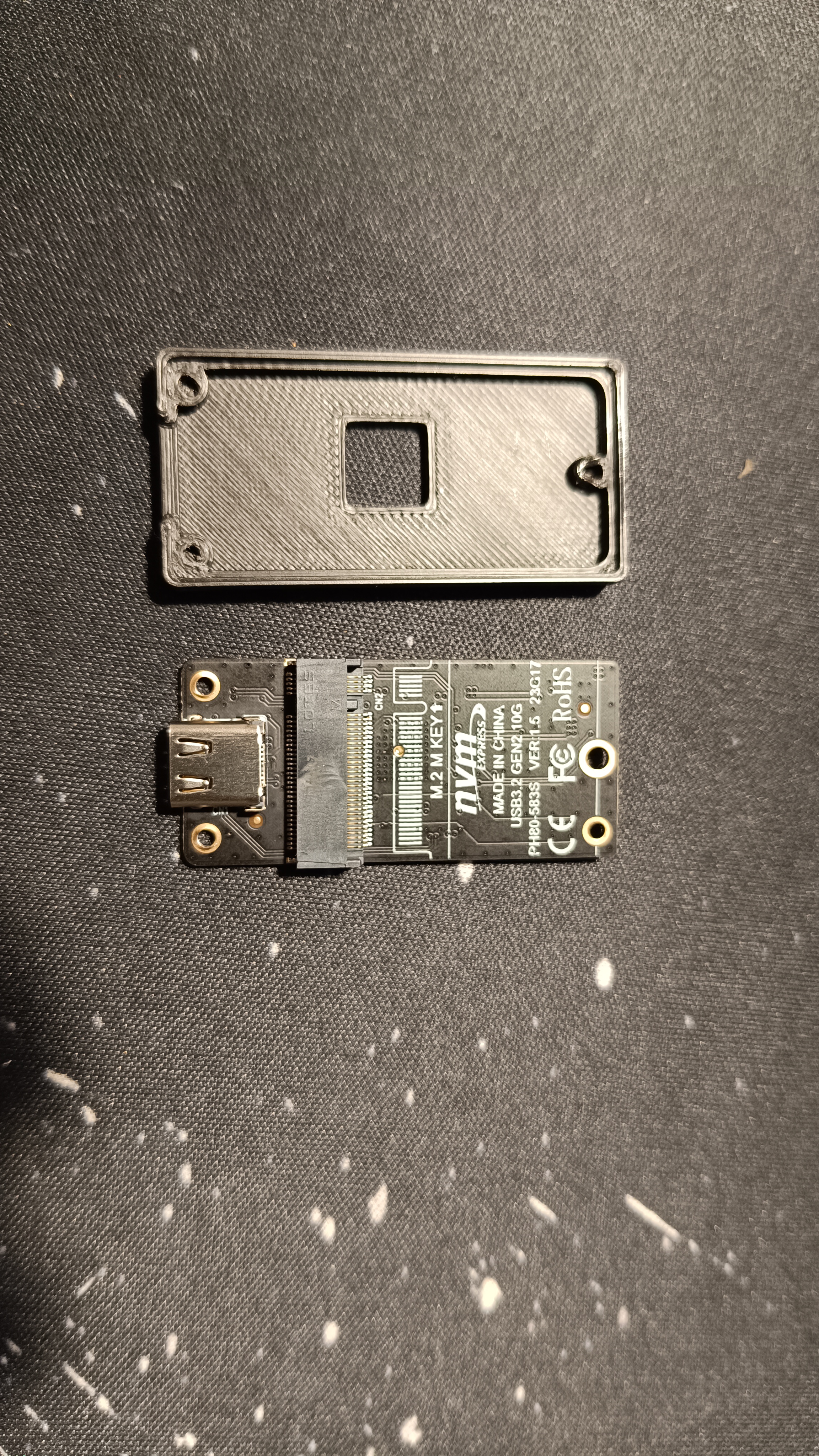 Part of the case for NVME pocket board from Aliexpress