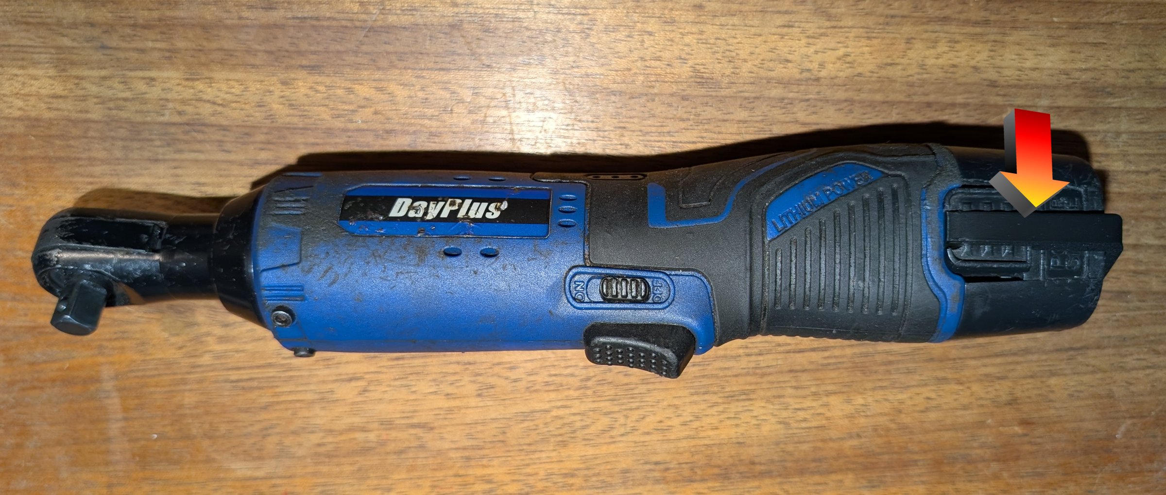 DayPlus Lithium 3/8" Ratchet Wrench - Battery Retaining Tab Repair Clip. Also other brands **