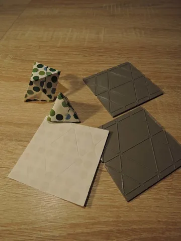 Origami press - modular triangular faces unit