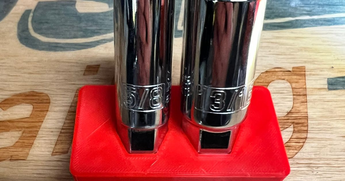 Gridfinity Harbor Freight Spark Plug Socket Holder by Brandon Scott