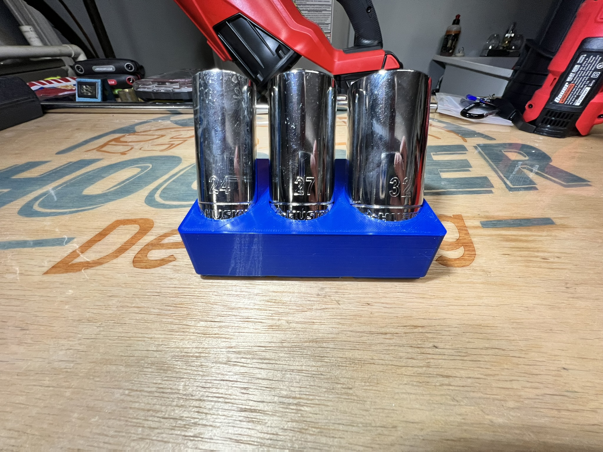 Gridfinity Husky 24mm, 27mm, 32mm Socket Holder