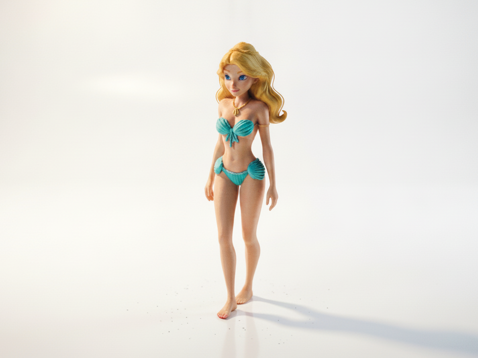 Beach Princess Figurine Cartoon Character 3D Printable