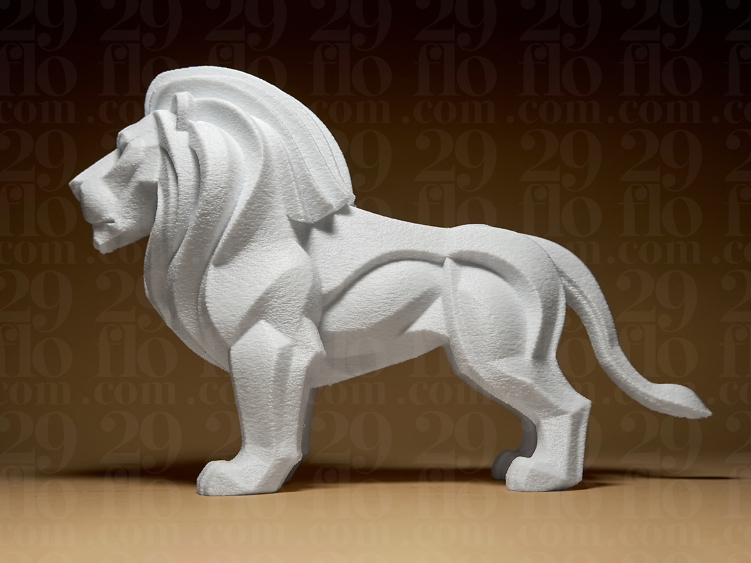 Miniatura 4 do modelo 3D Geometric Lion Statue