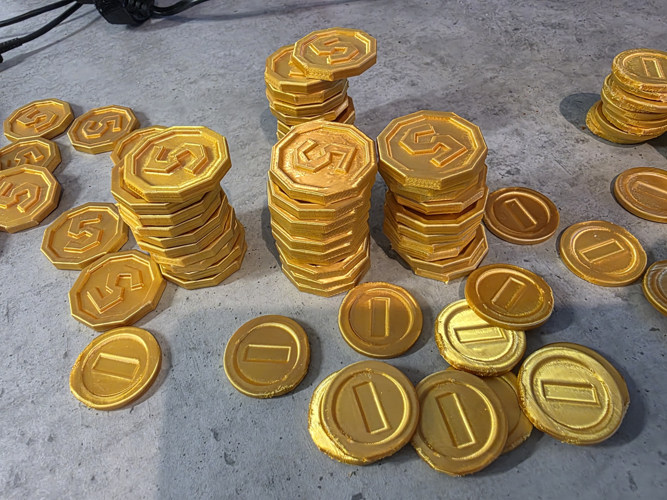 1 & 5 Coins for Super Mario Monopoly