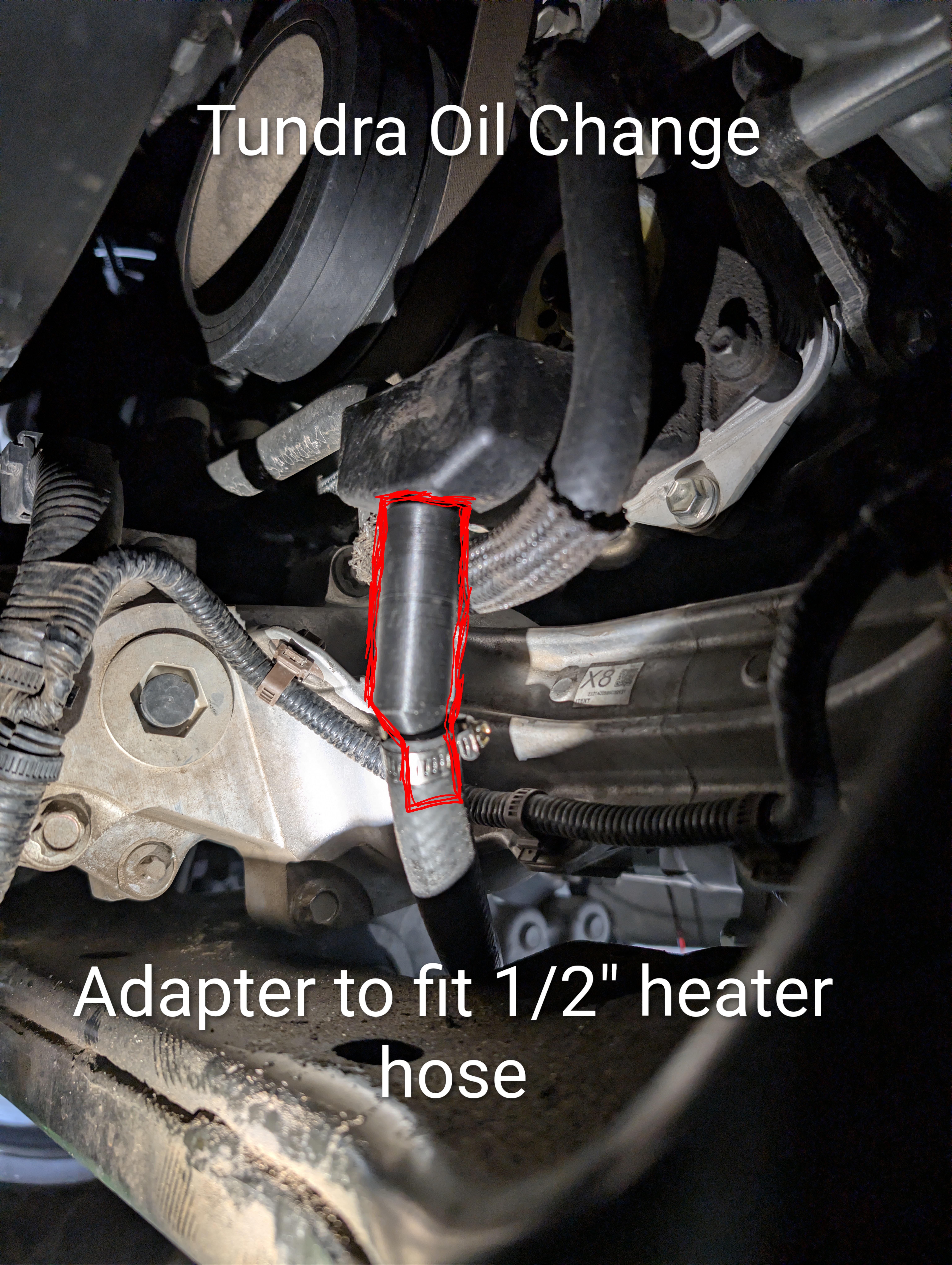 '22-'26 Toyota Tundra/Sequoia Oil Filter Adapter for Oil Filter, for Mess Free Oil Change