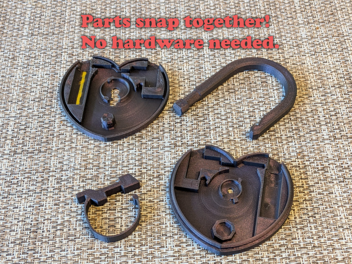 The Heart Lock: Functional 3D-Printed Padlock — thumbnail 2