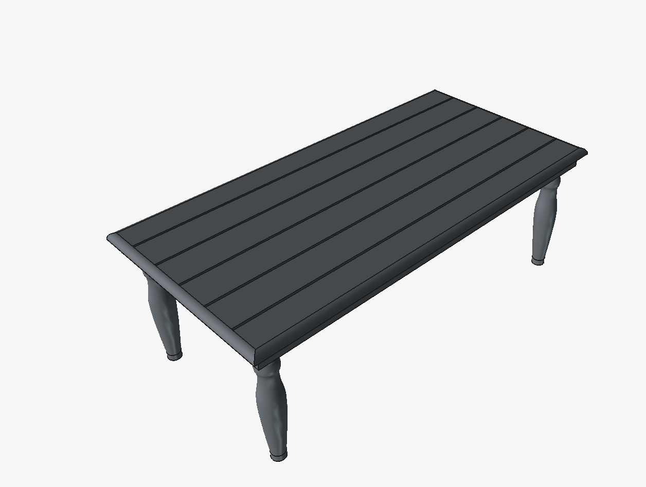Dollhouse Table with Removeable Legs -- CAD and STEP file included