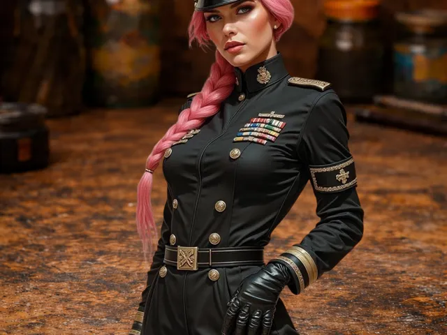 Pink-Haired Military Officer Woman