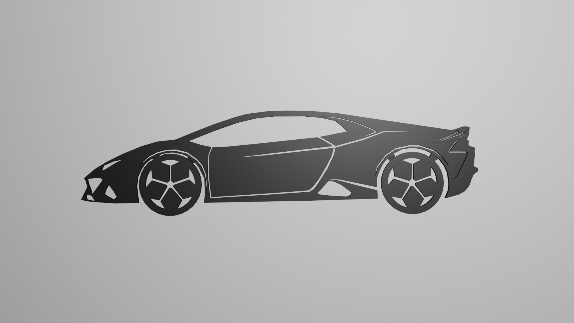 Lamborghini Hurricane flat wall art 3D model by okman