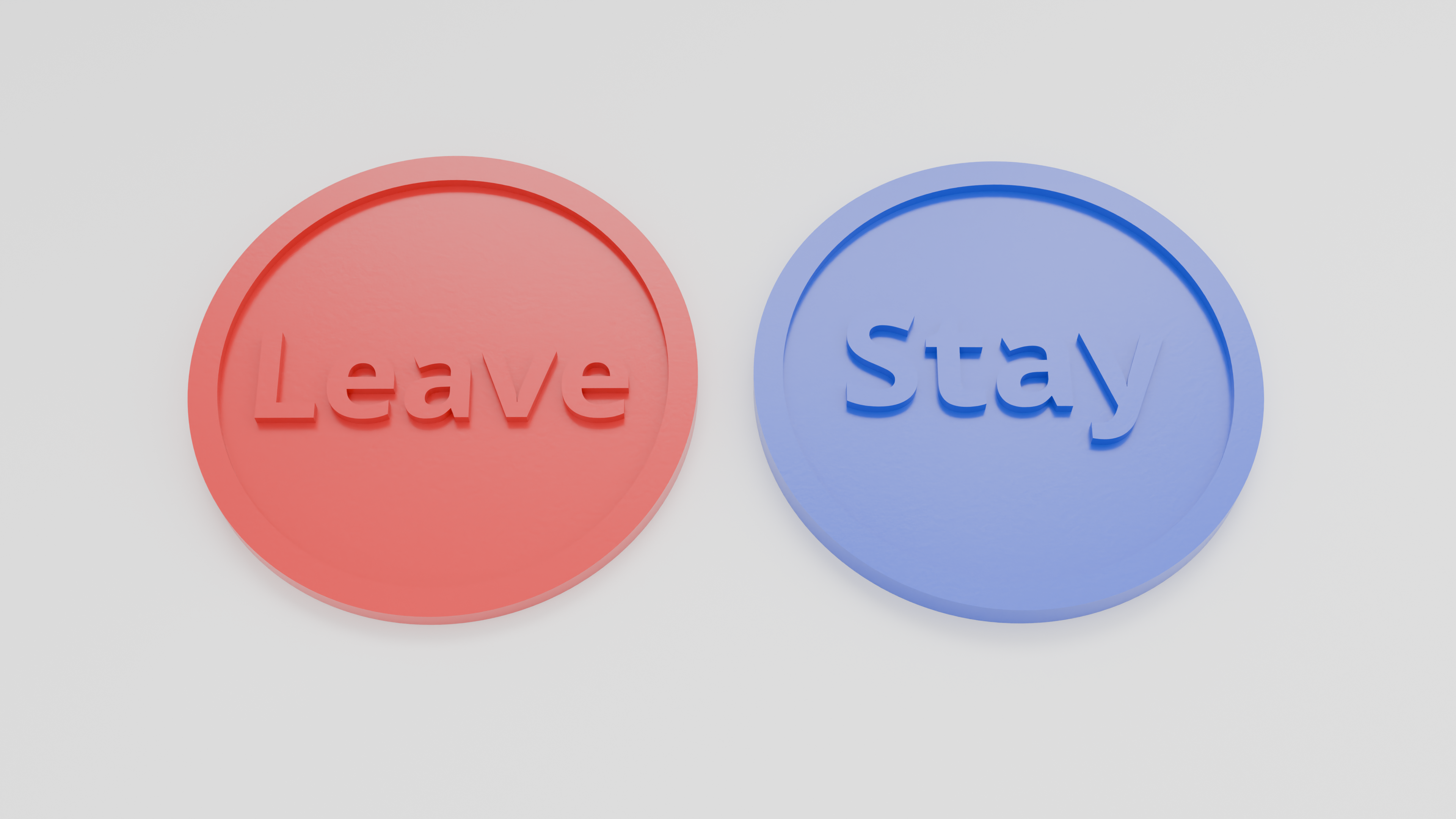 Double Sided Decision Coin (Stay/Leave), fast print 3D model by Dan