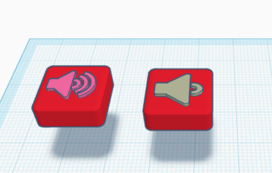 Dual Volume Control Button Cap (+ / -),button 12x12x7.3mm