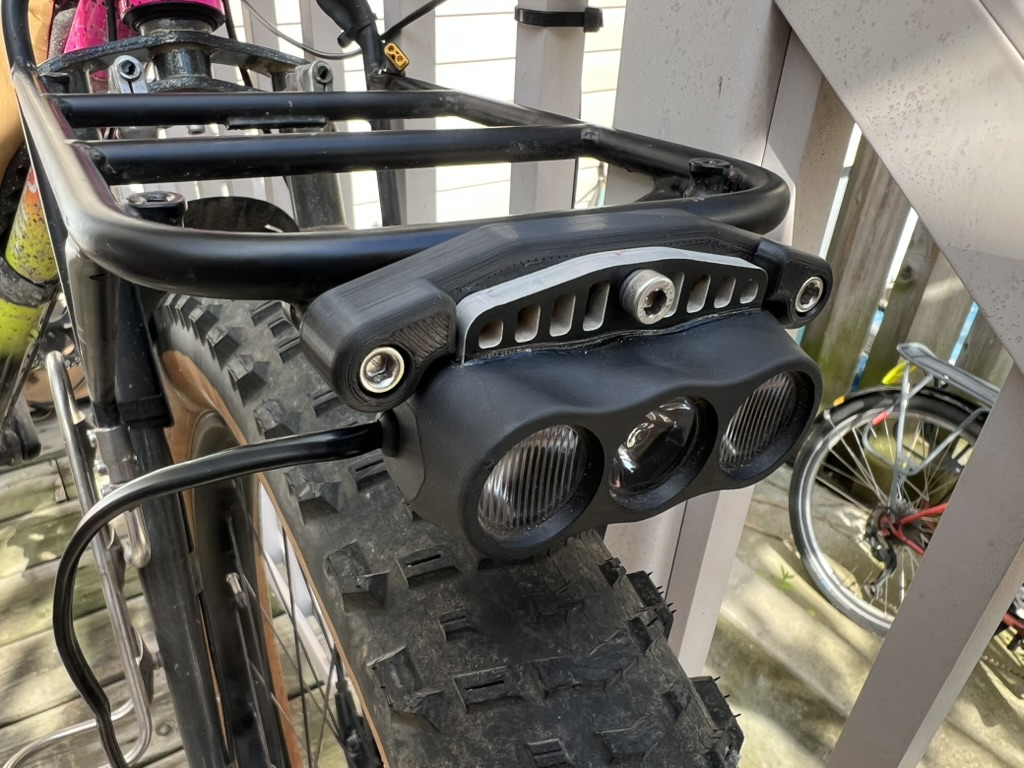 KLite dynamo headlight mount for Surly 8-Pack bike rack