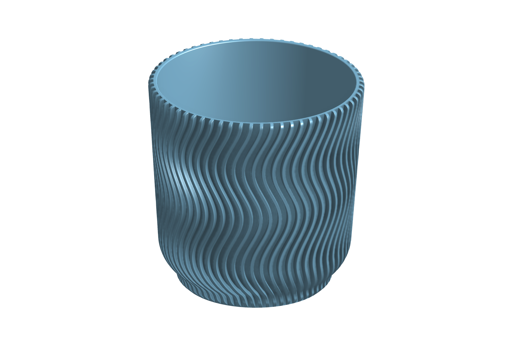 Wavy Ribbed Flower Pot