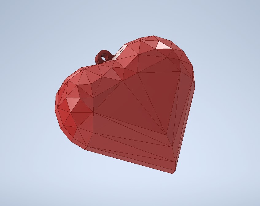 Low Poly Valentines Heart Keychain/Pendant