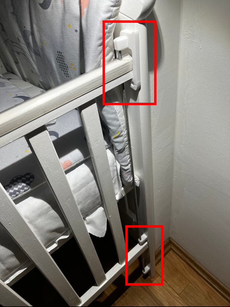 Drop-Side Crib rail holder