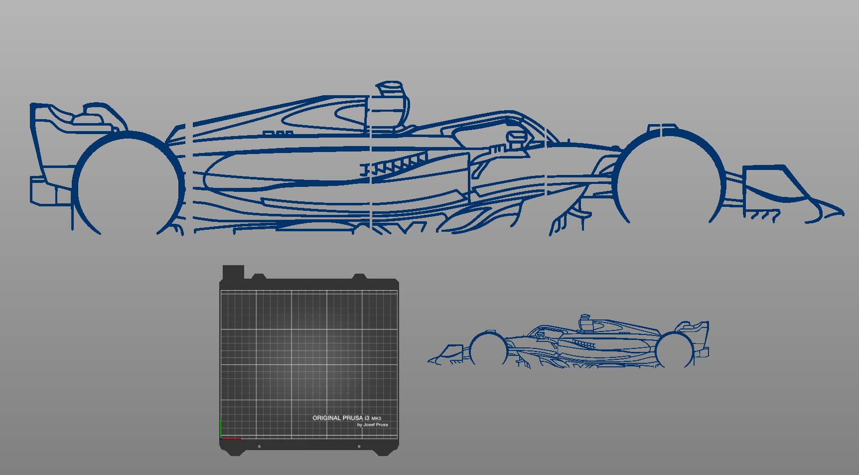 Enlarged wall graphics from the Mercedes F1