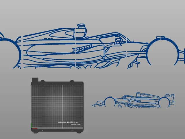 Enlarged wall graphics from the Mercedes F1