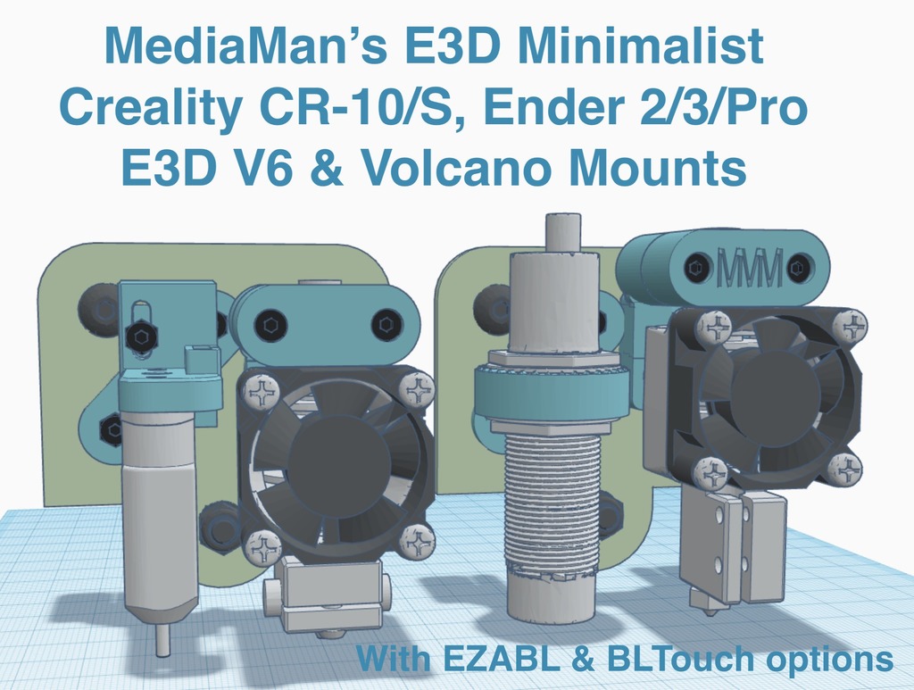 E3D Minimalist for V6 & Volcano on Creality CR10/S Ender 3/Pro and clones