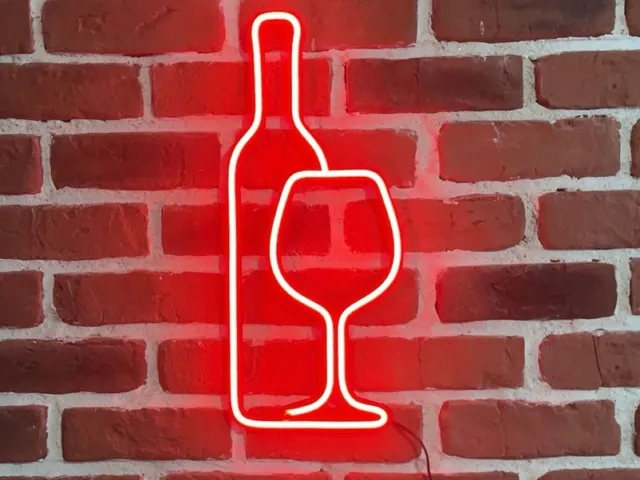 Wine neon decoration
