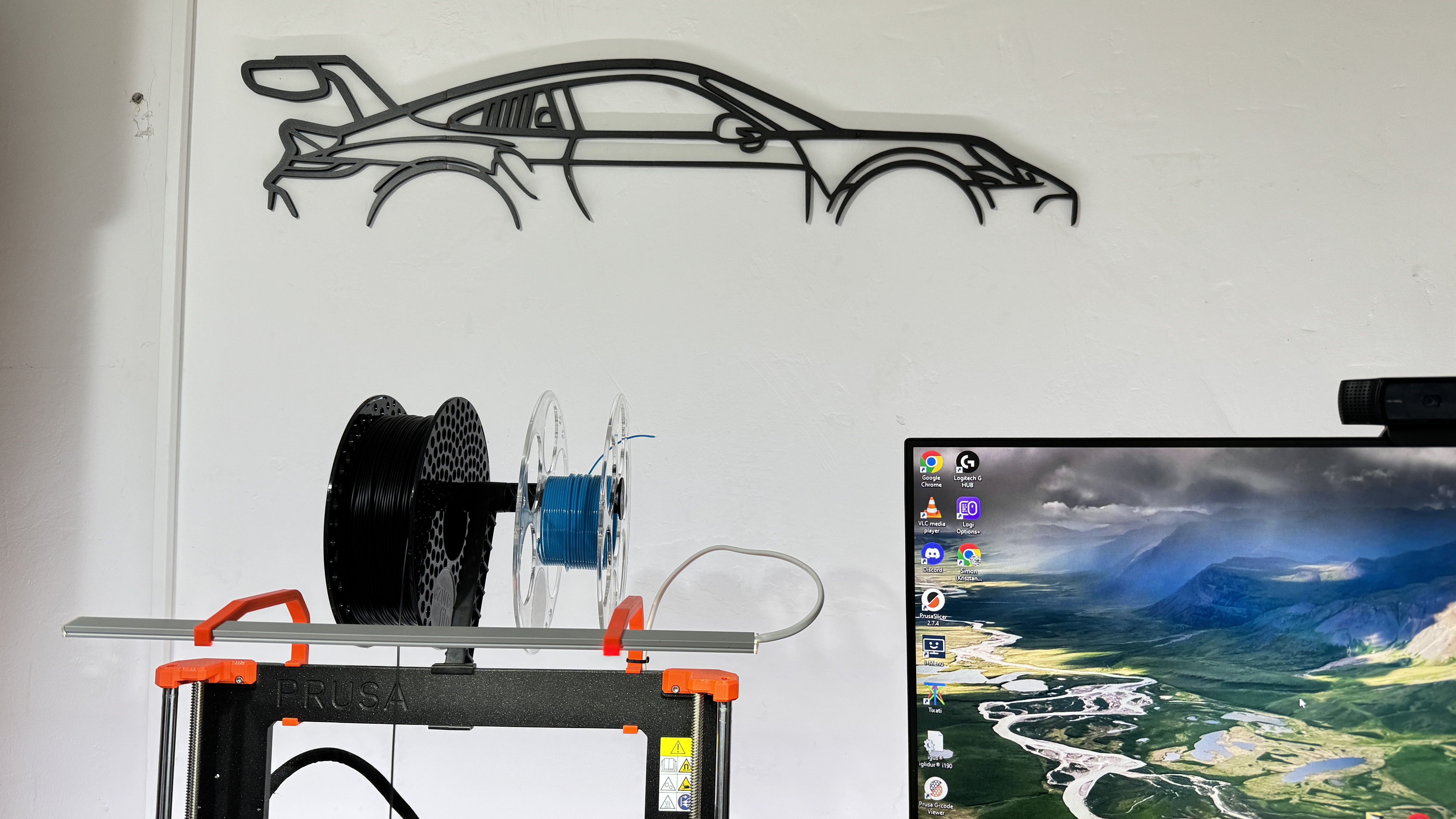 Porsche 911 992 GT3RS wall art Prusa bed compability.