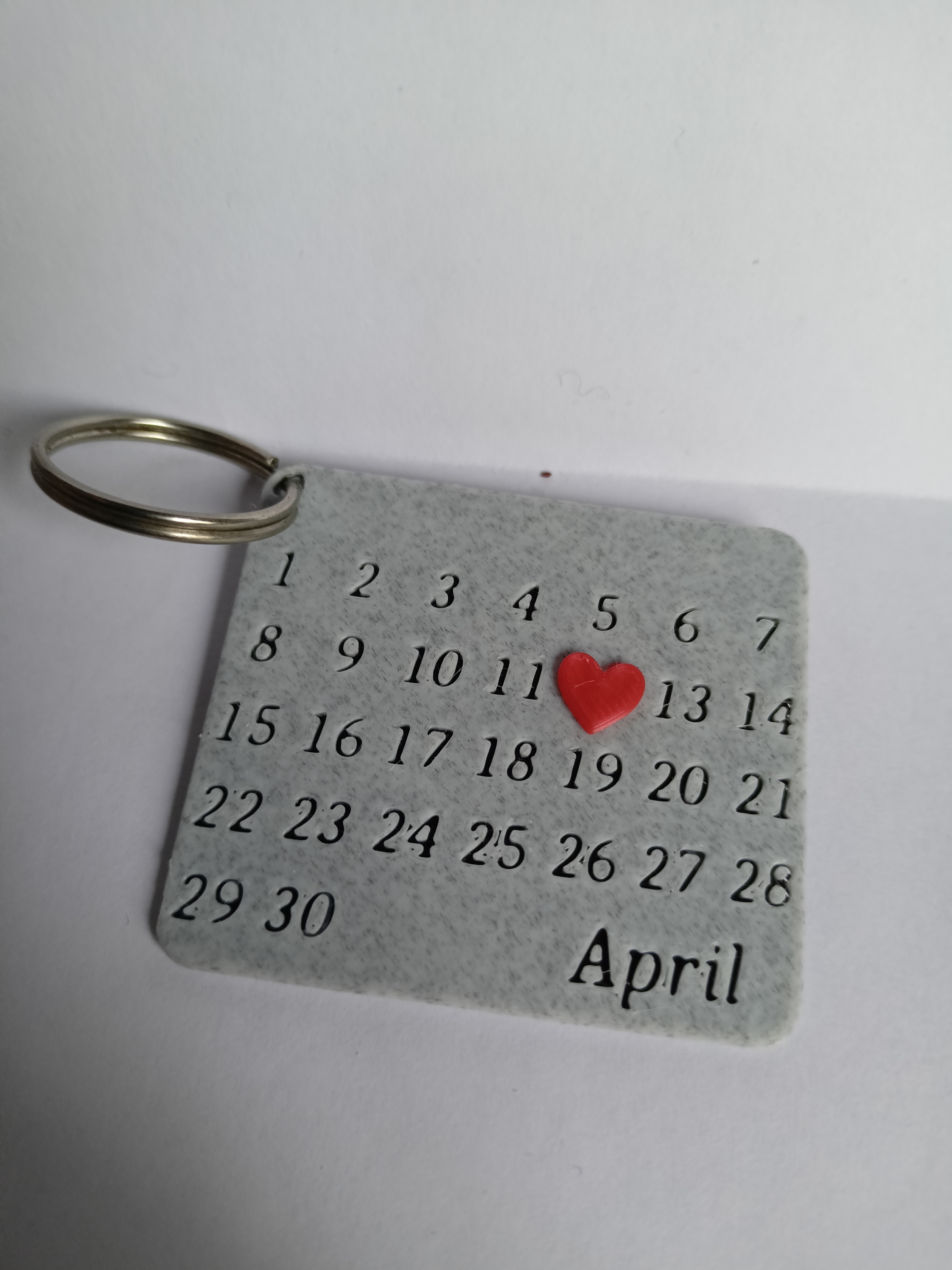Keychain Heart calendar
