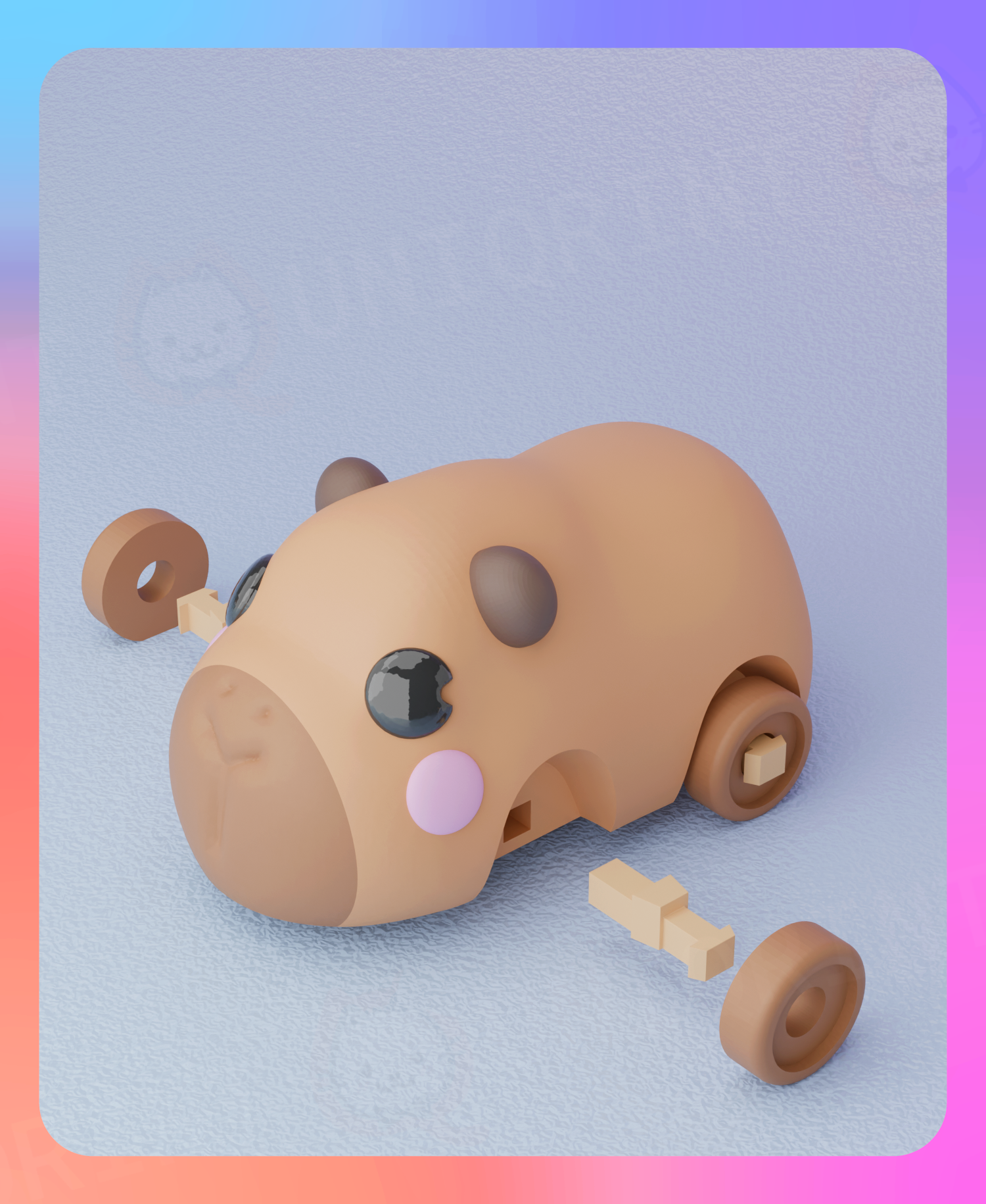 Movable Capybara Bus Keychain (Separated Parts) — miniatura 2