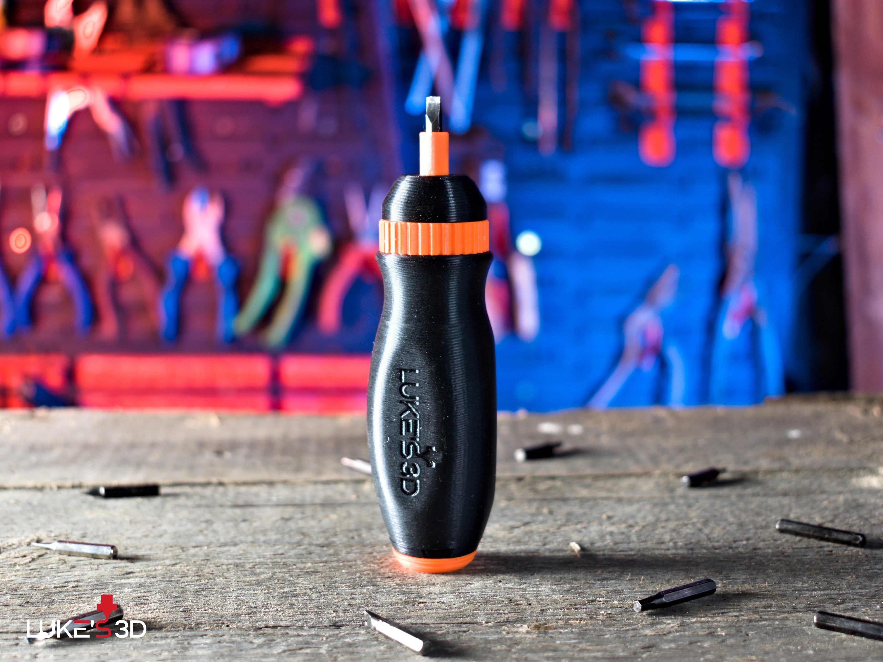 Twoway ratchet stubby screwdriver by Luke's 3D Download free STL