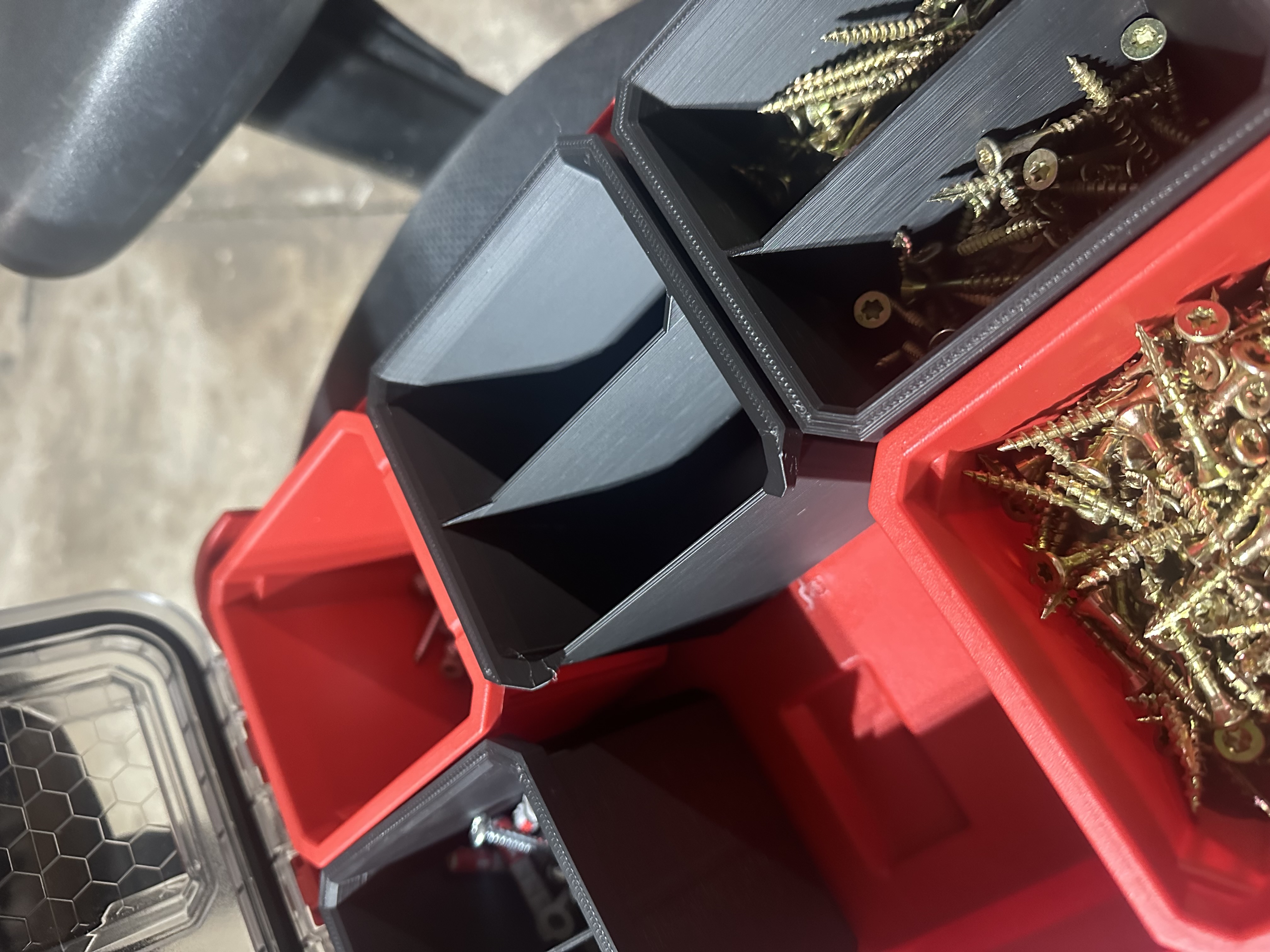 Milwaukee Packout deep bin with cutout and divider