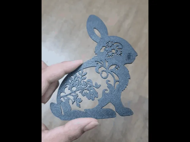 Simple Floral Easter Bunny Wall Art
